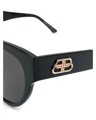 Balenciaga Eyewear フラット バタフライ サングラス - ブラック - サムネイル3