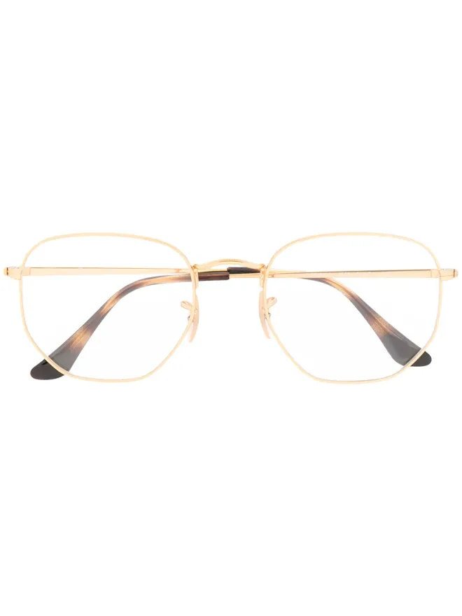 Ray-Ban Ray-Ban マット仕上げ 六角形フレームのメガネ - ゴールドの商品画像