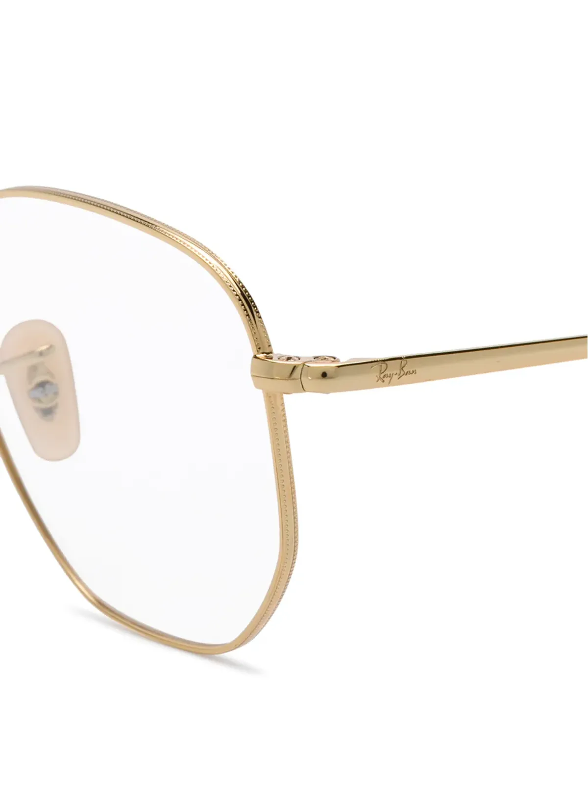 Ray-Ban マット仕上げ 六角形フレームのメガネ - ゴールド - 画像3