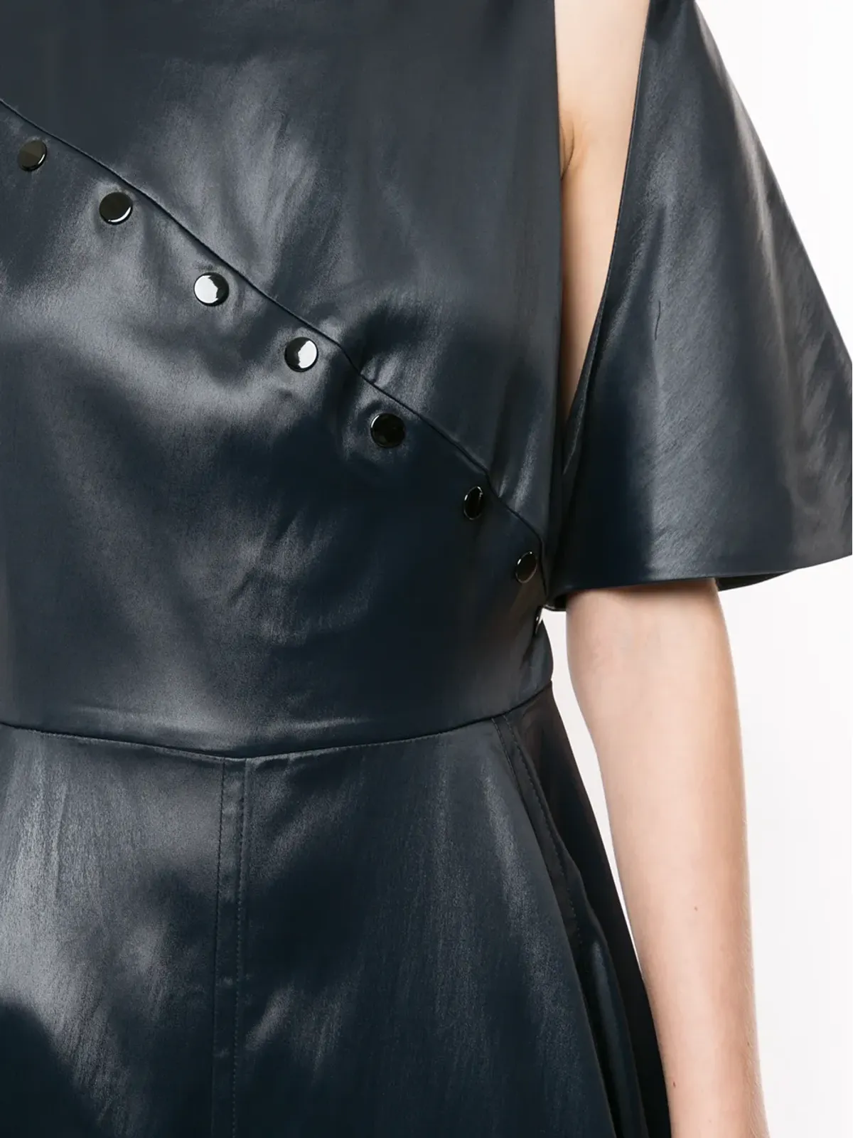3.1 Phillip Lim ケープ付きミディドレス ブラック - 画像5