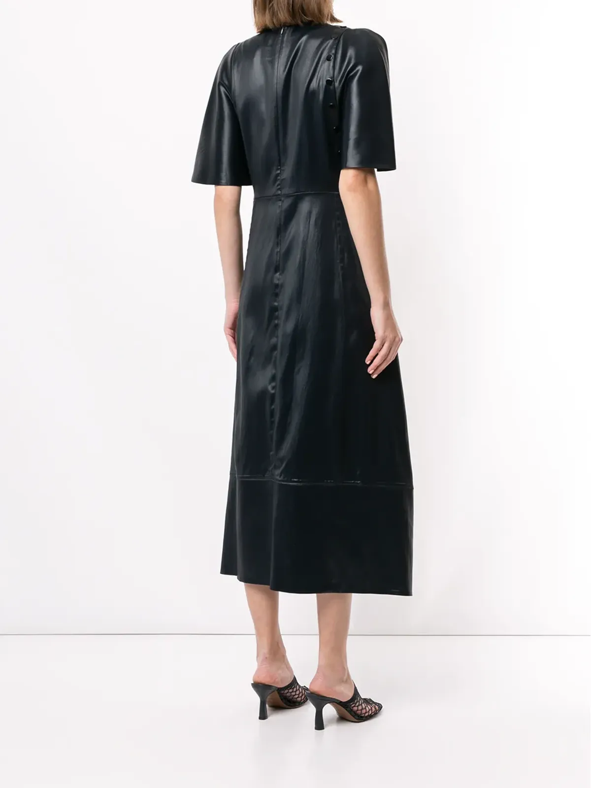 3.1 Phillip Lim ケープ付きミディドレス ブラック - 画像4