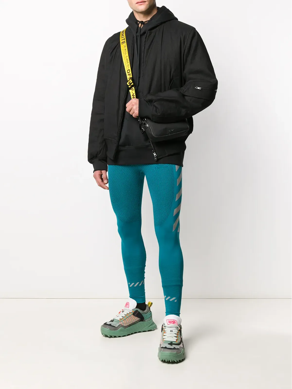 Off-White シームレス ランニングタイツ ブルー - 画像2