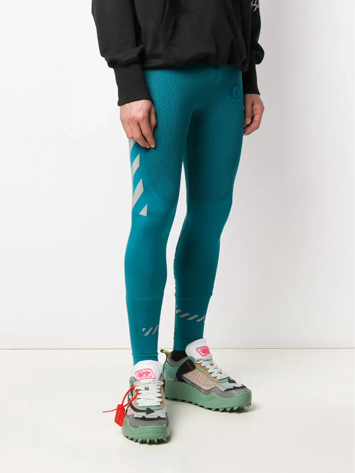 Off-White シームレス ランニングタイツ ブルー - 画像3