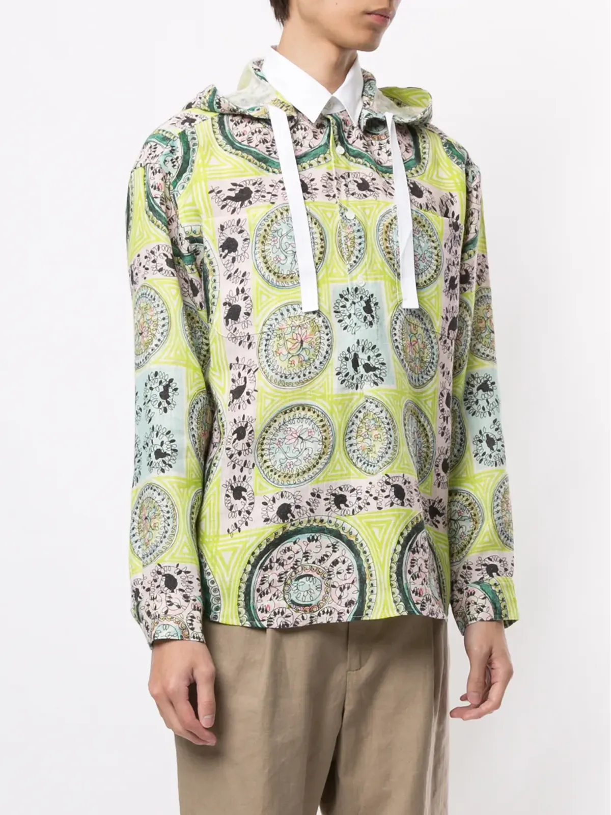 JW Anderson ミスティックペイズリーフード付きシャツ - Green - 画像3