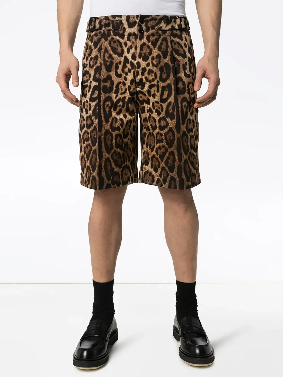Dolce & Gabbana レオパード柄ベルムダショーツ - 画像3