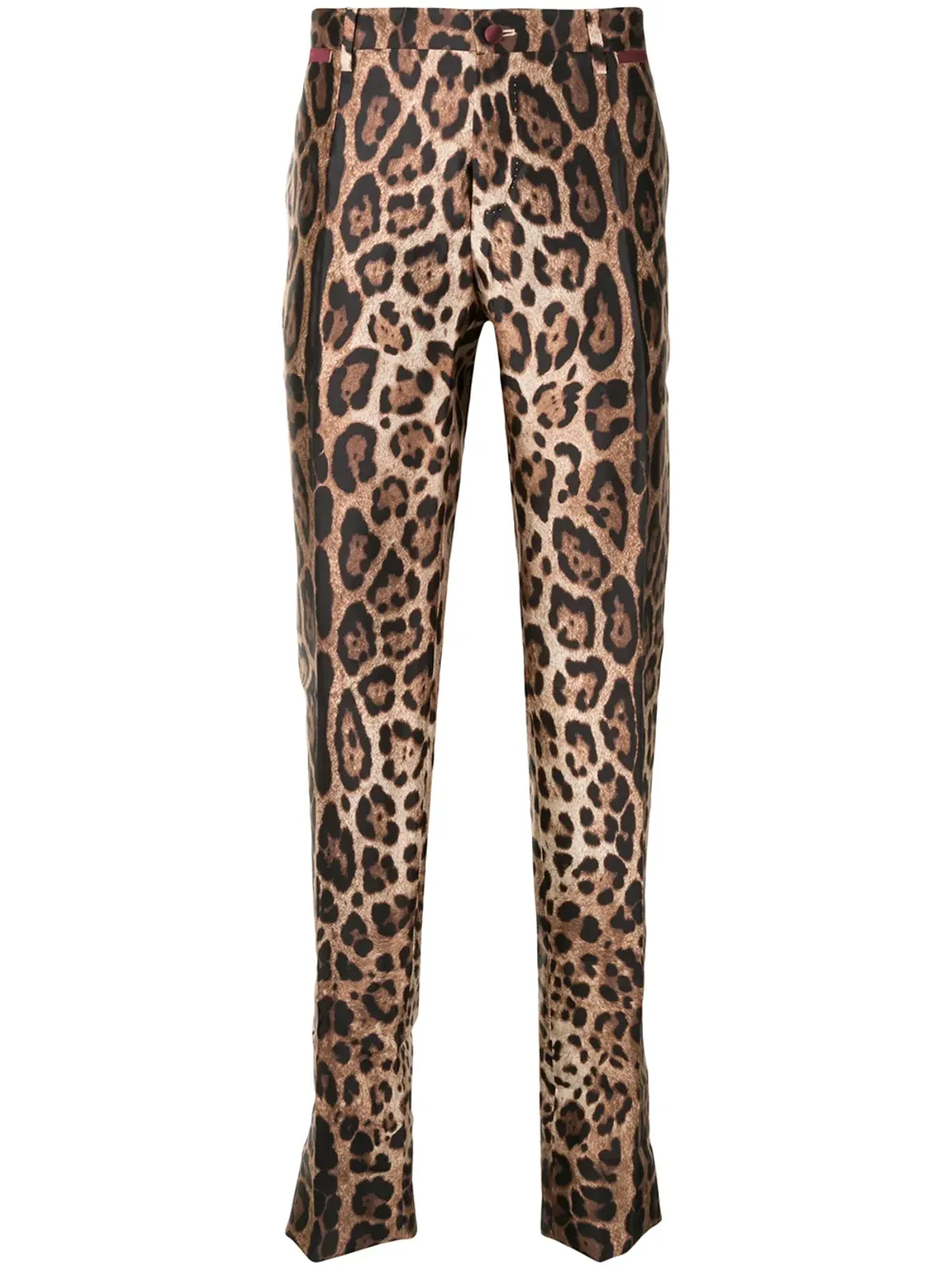 Dolce & Gabbana レオパードプリント シルク トラウザー - 画像1