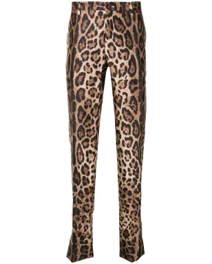 Dolce & Gabbana レオパードプリント シルク トラウザー - サムネイル1