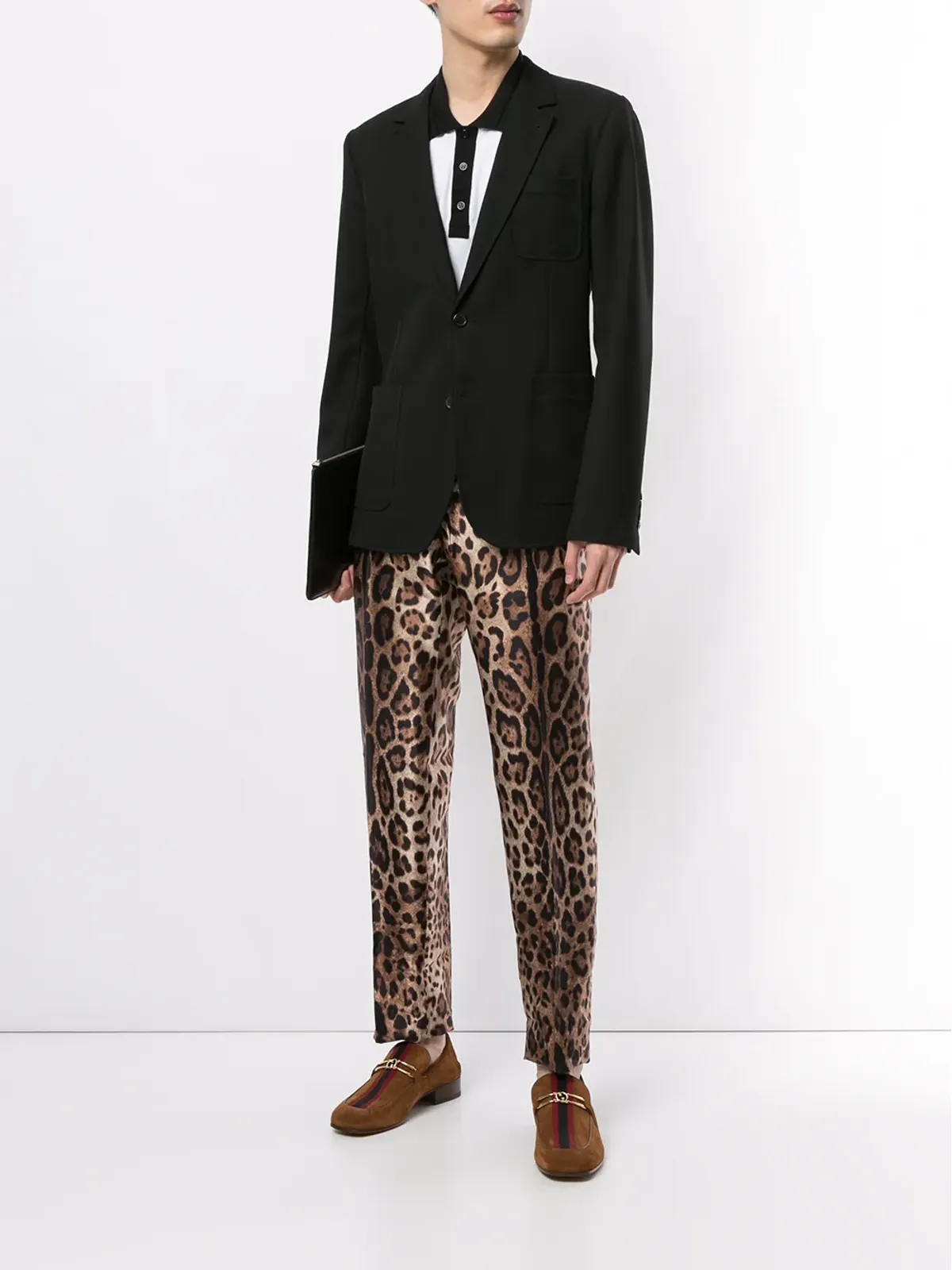 Dolce & Gabbana レオパードプリント シルク トラウザー - 画像2