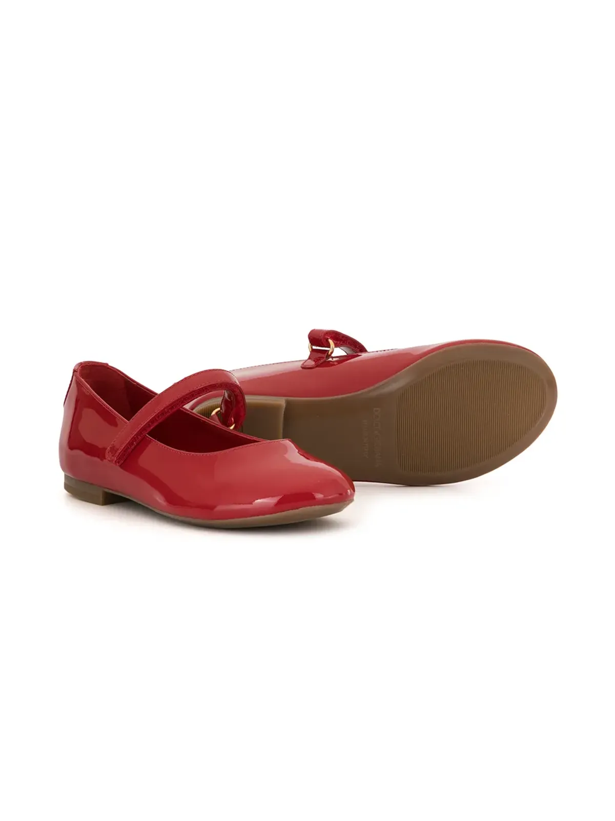 Dolce & Gabbana Kids パテントレザー Mary Jane シューズ - レッド - 画像2
