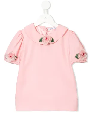 Dolce & Gabbana Kids ローズディテール ブラウス - ピンク - サムネイル1