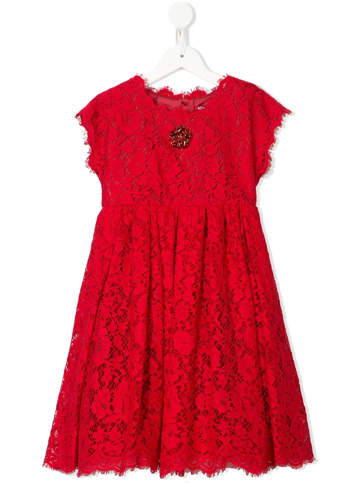 Dolce & Gabbana Kids コルドネットレースのビジュー付きドレス - 画像1