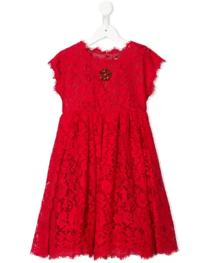 Dolce & Gabbana Kids コルドネットレースのビジュー付きドレス - サムネイル1
