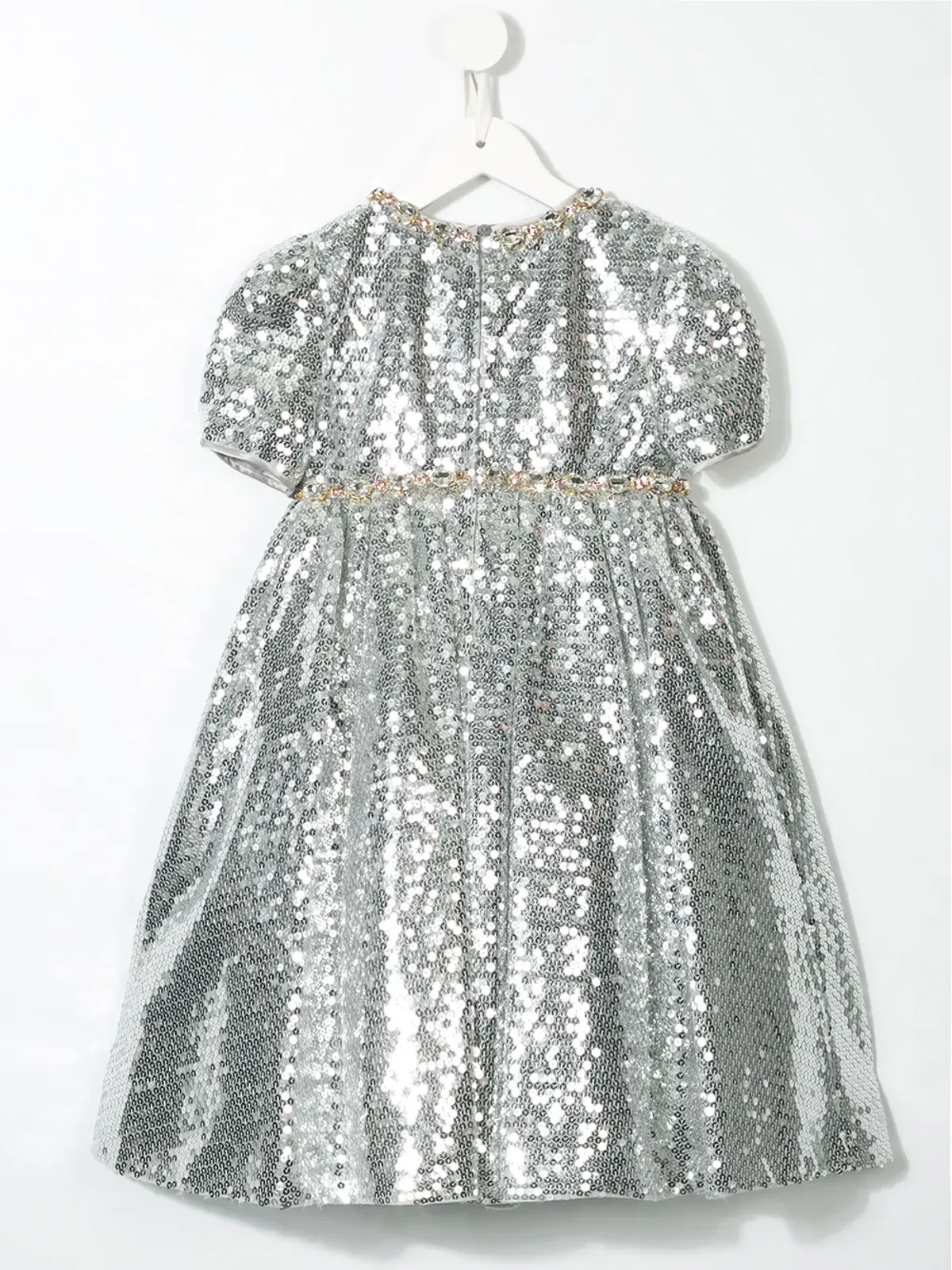 Dolce & Gabbana Kids スパンコール付きパーティードレス（シルバー） - 画像2