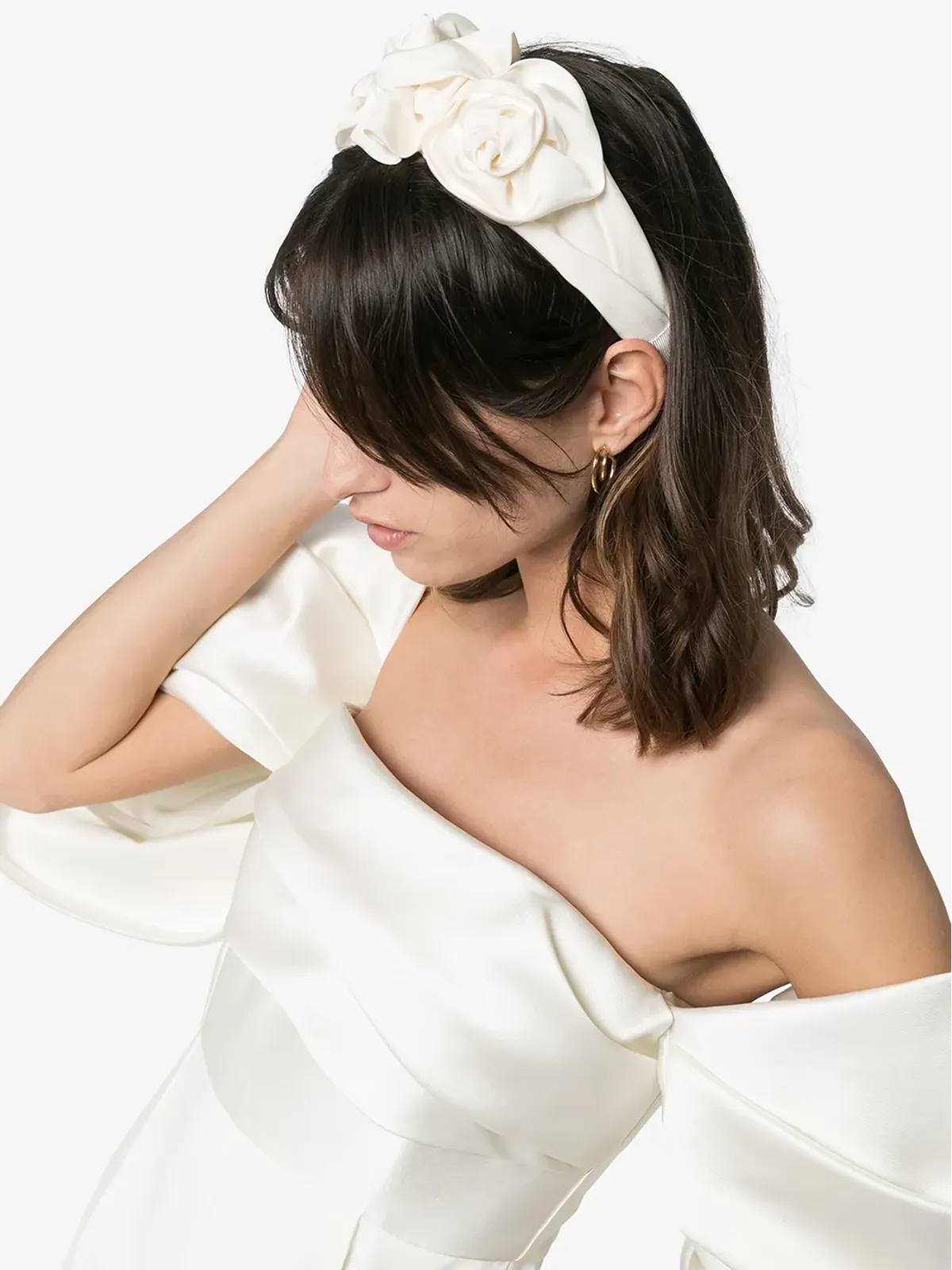 Jennifer Behr トリプルローゼット シルクファイユ ヘッドバンド - 画像2