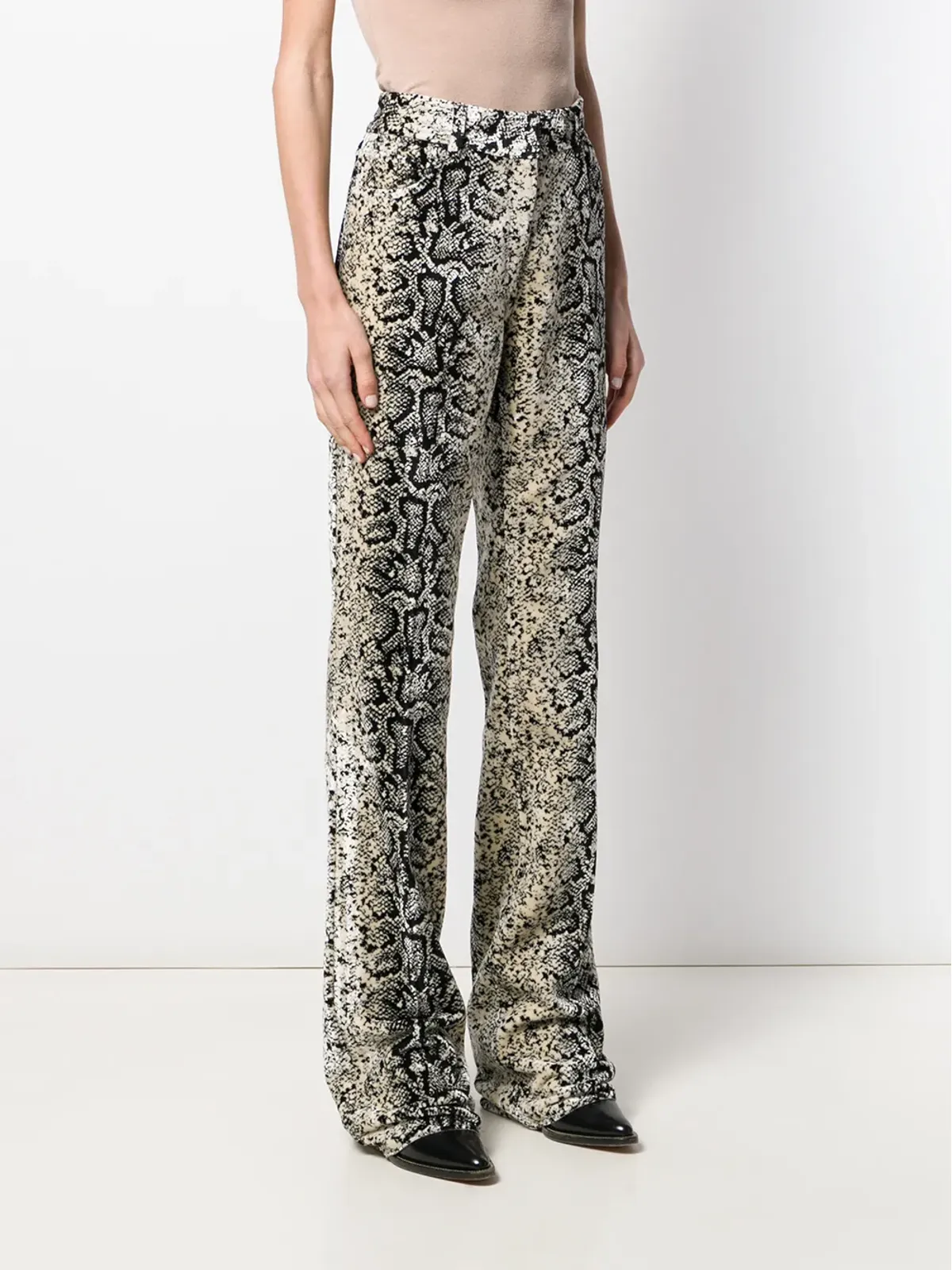 Giambattista Valli 蛇皮風ブーツレッグパンツ - 画像3