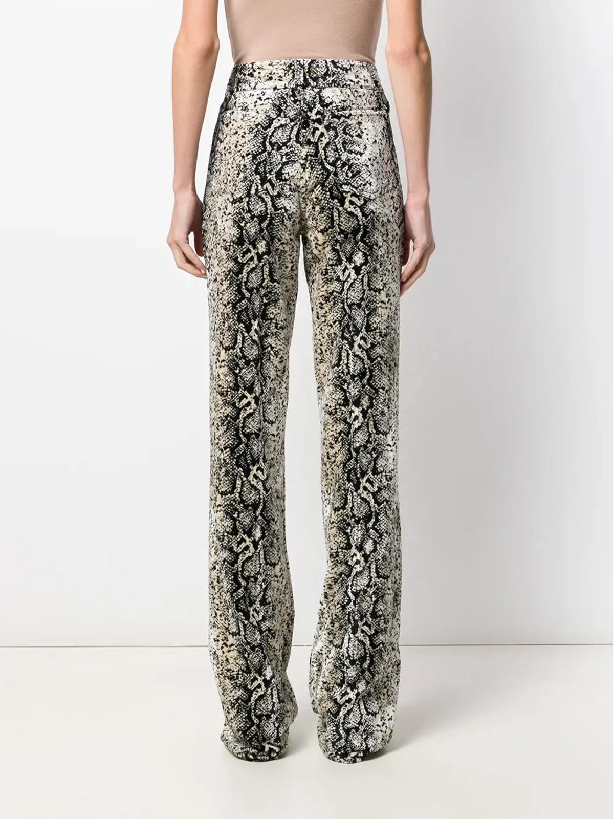 Giambattista Valli 蛇皮風ブーツレッグパンツ - 画像4