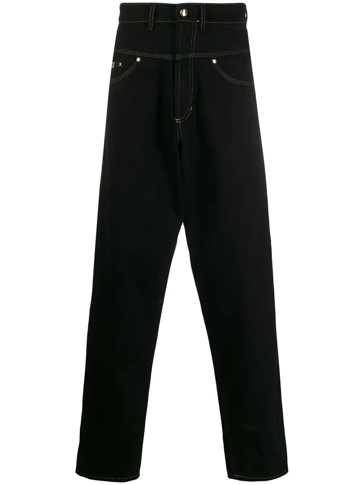 Versace Jeans Couture ドロップクロッチ・ワイドレッグジーンズ - ブラック - 画像1