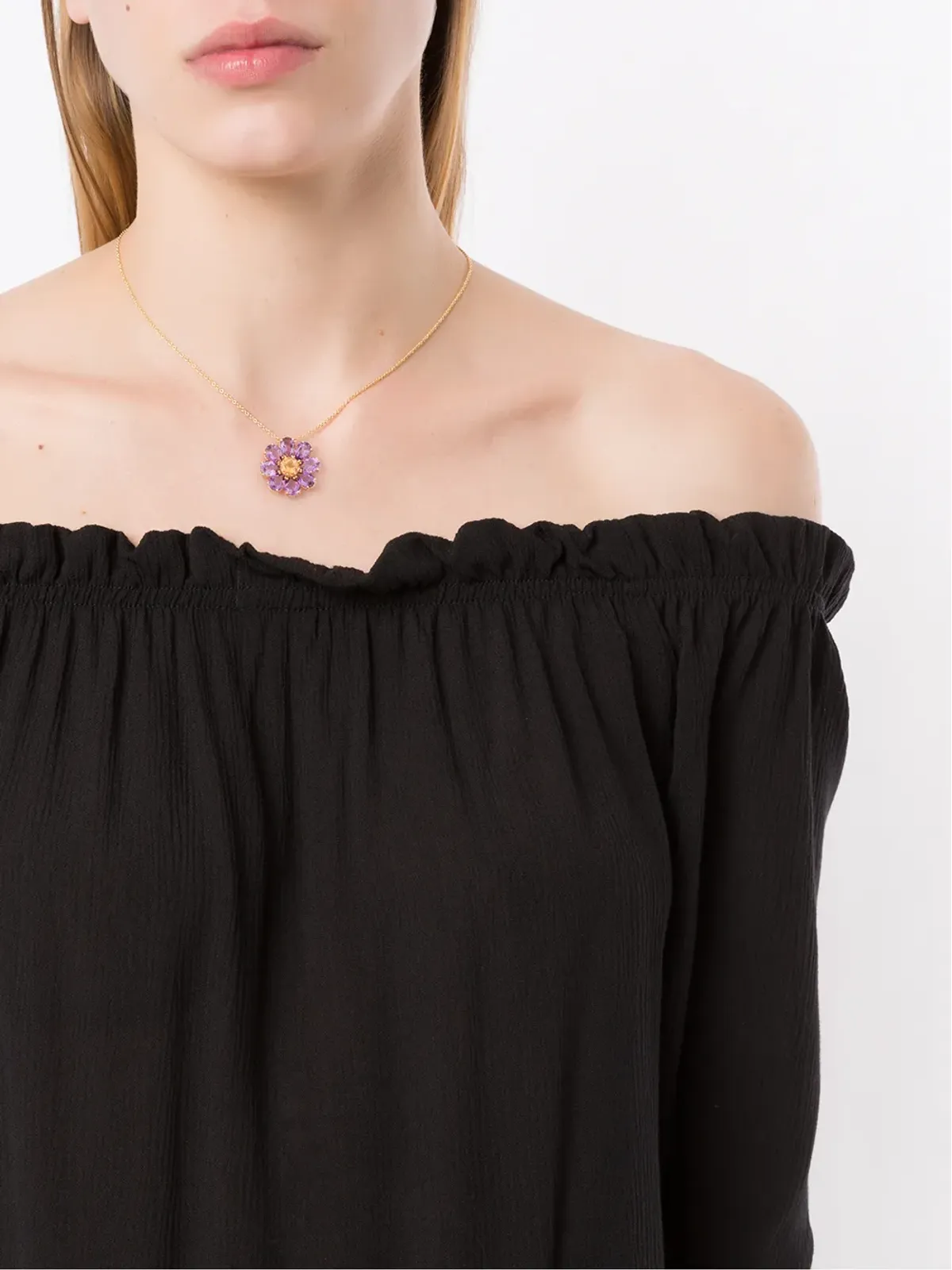 Dolce & Gabbana 18K イエローゴールド 春のアメジスト ネックレス - 画像2