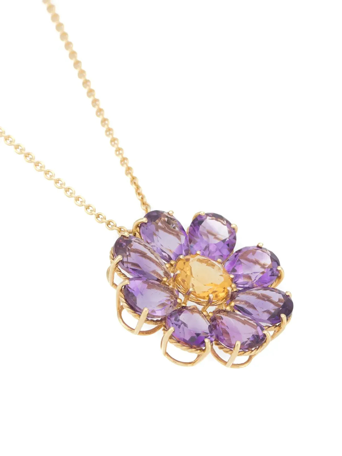 Dolce & Gabbana 18K イエローゴールド 春のアメジスト ネックレス - 画像3