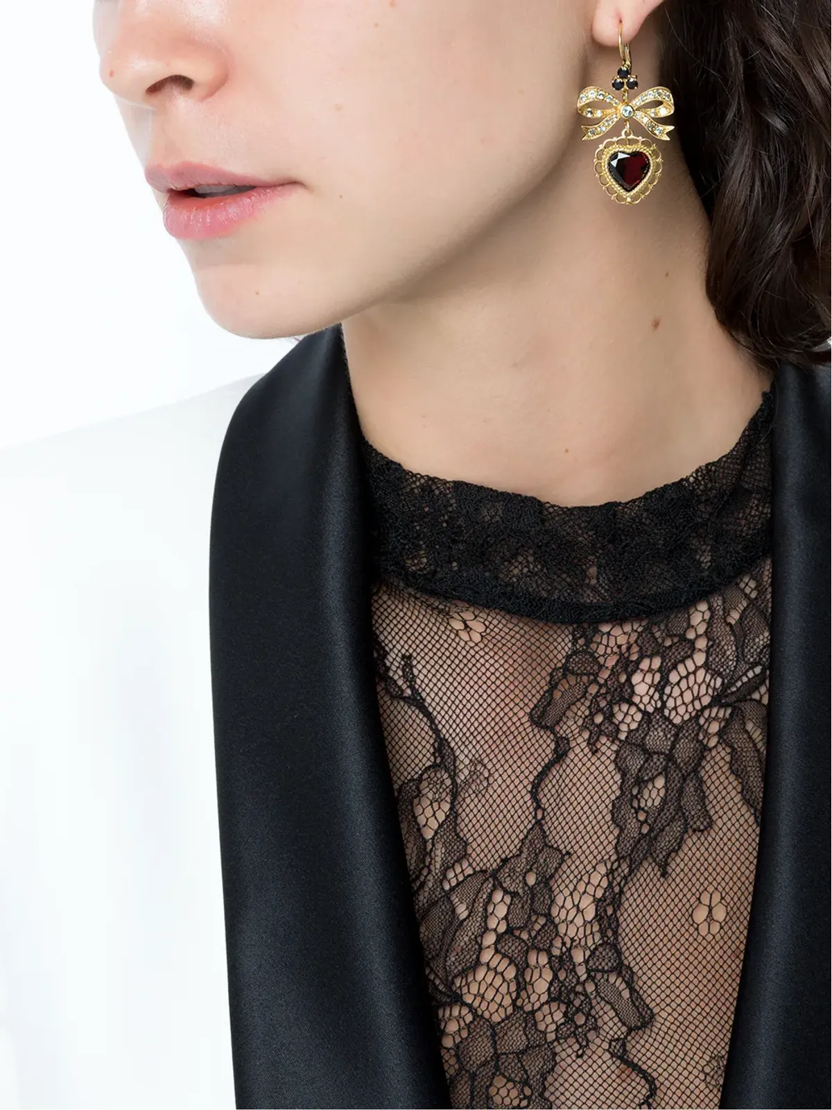 Dolce & Gabbana Devotion ロドライトガーネット イヤリング - 画像2