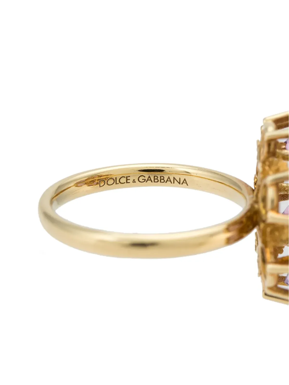 Dolce & Gabbana 18Kイエローゴールド 春のアメジストリング - 画像4