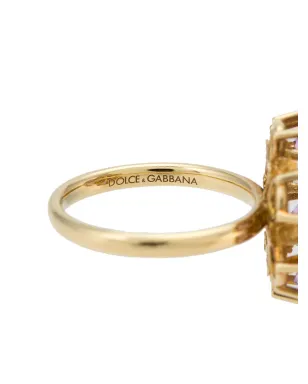 Dolce & Gabbana 18Kイエローゴールド 春のアメジストリング - サムネイル4