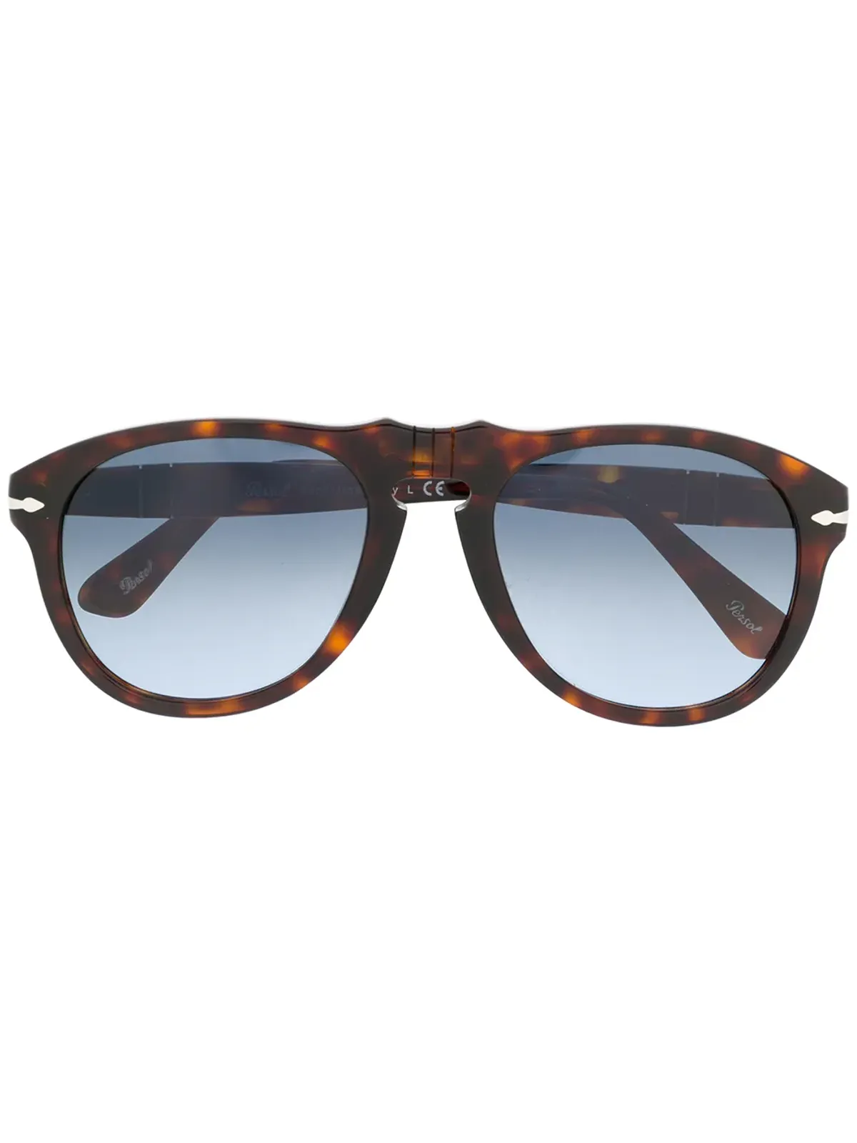 Persol 丸形フレームサングラス - ブラウン - 画像1