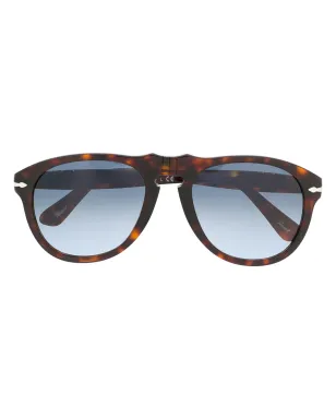 Persol 丸形フレームサングラス - ブラウン - サムネイル1