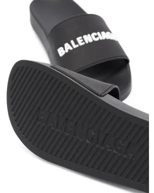 Balenciaga ロゴエンボス プールサイドスライド - サムネイル3