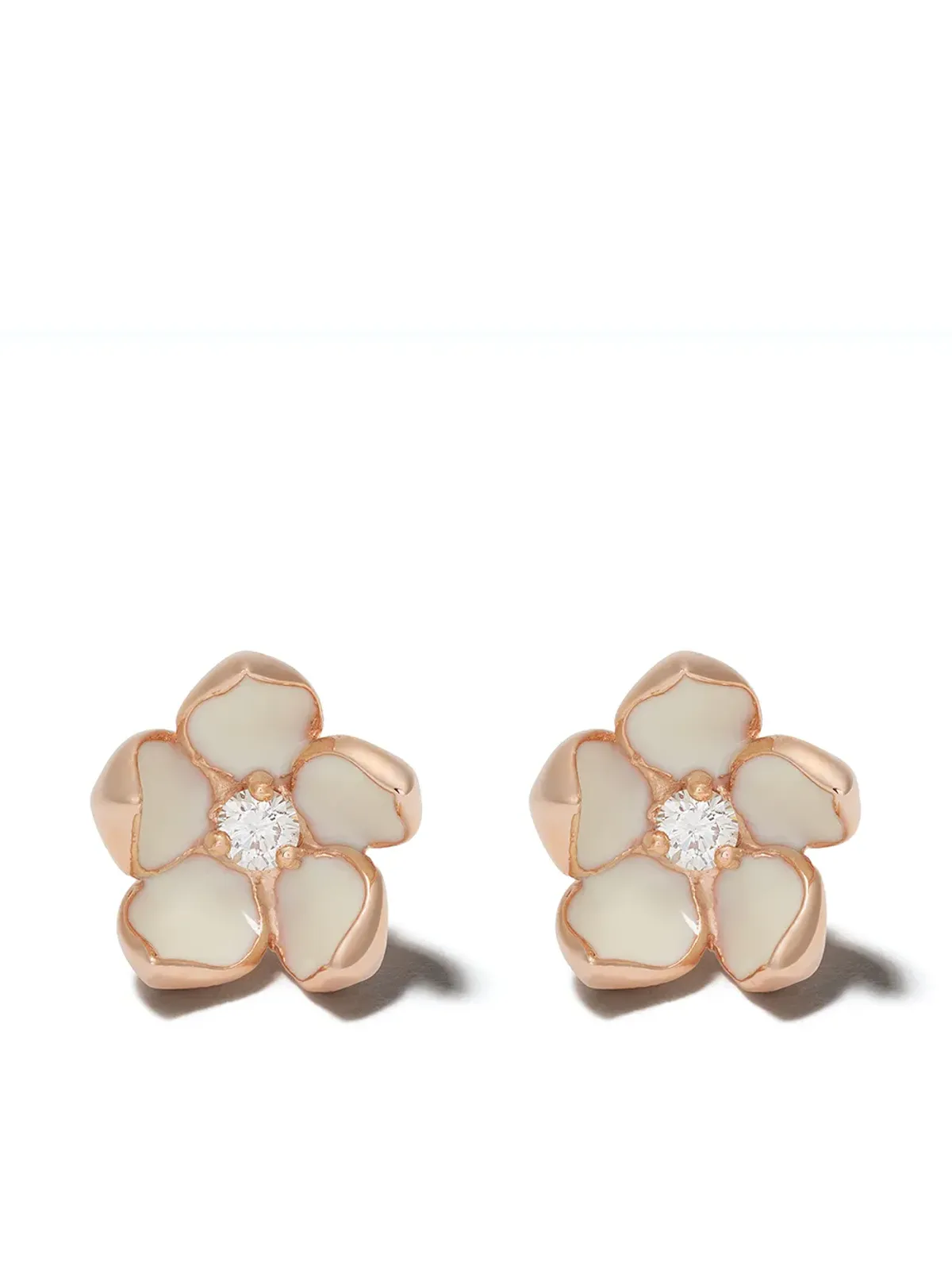Shaun Leane 桜の花モチーフ ダイヤモンド イヤリング - 画像1