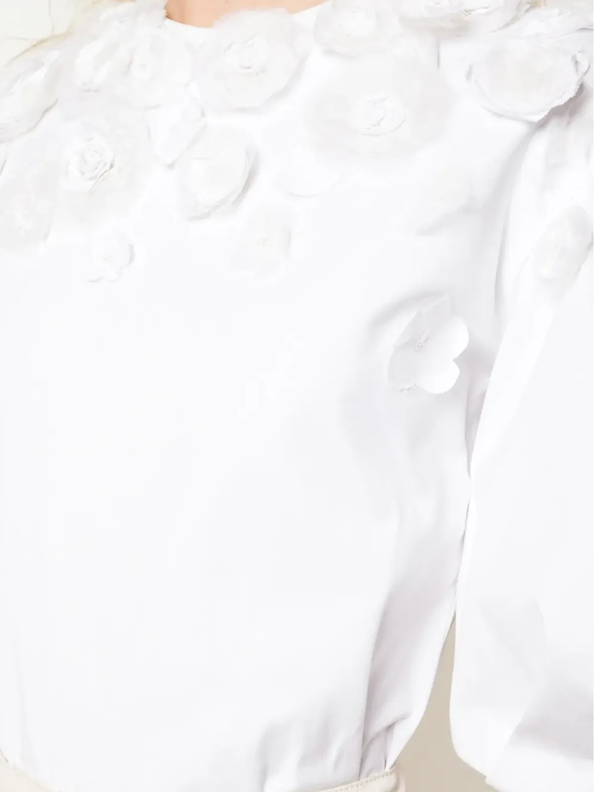 Carolina Herrera 花柄アップリケ パフスリーブ ブラウス - 画像5