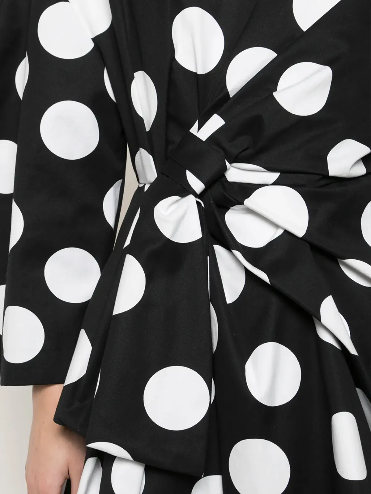 Carolina Herrera ドット柄ボウディテールドレス - ブラック - 画像5