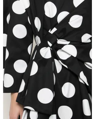 Carolina Herrera ドット柄ボウディテールドレス - ブラック - サムネイル5