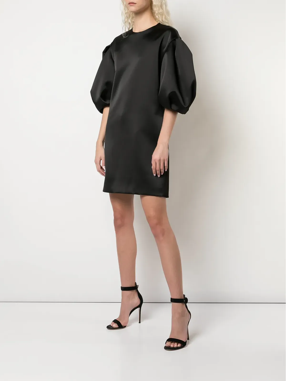Carolina Herrera パフスリーブ シフトドレス（ブラック） - 画像3