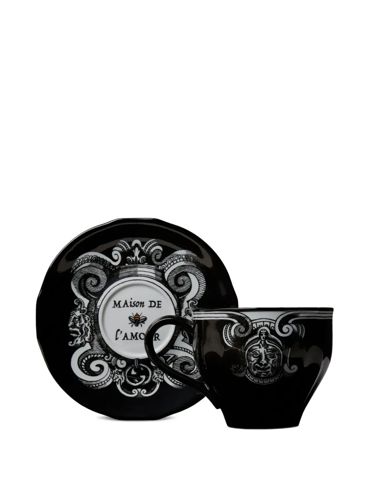 Gucci スターアイ ポーセリン ティーカップ＆ソーサー セット（2客入り） - ブラック - 画像4