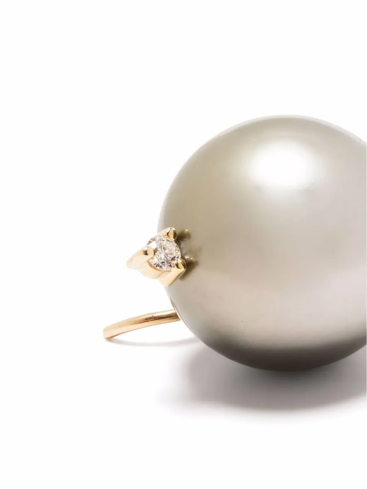 Mizuki 14kt gold diamond pearl earrings - 画像3