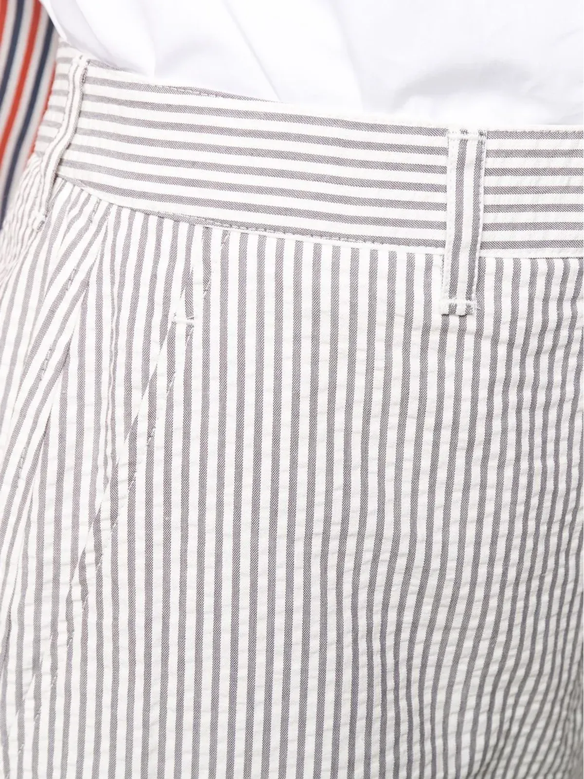 Thom Browne ハイウエスト シアサッカーショーツ - グレー - 画像5