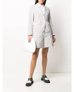 Thom Browne ハイウエスト シアサッカーショーツ - グレー - サムネイル2