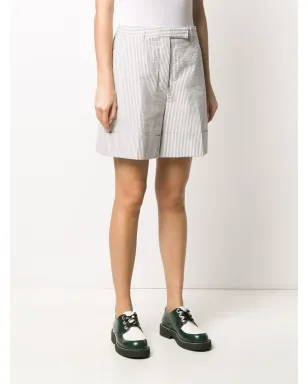 Thom Browne ハイウエスト シアサッカーショーツ - グレー - サムネイル3