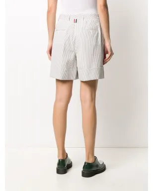 Thom Browne ハイウエスト シアサッカーショーツ - グレー - サムネイル4