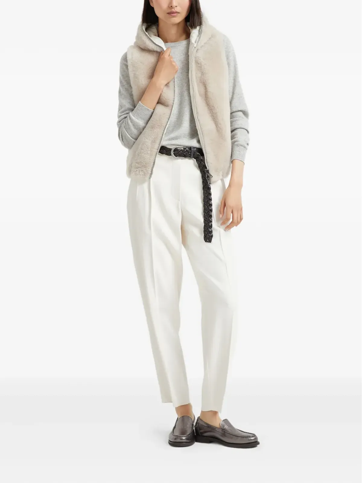 Brunello Cucinelli 丸首ニットセーター - グレー - 画像2