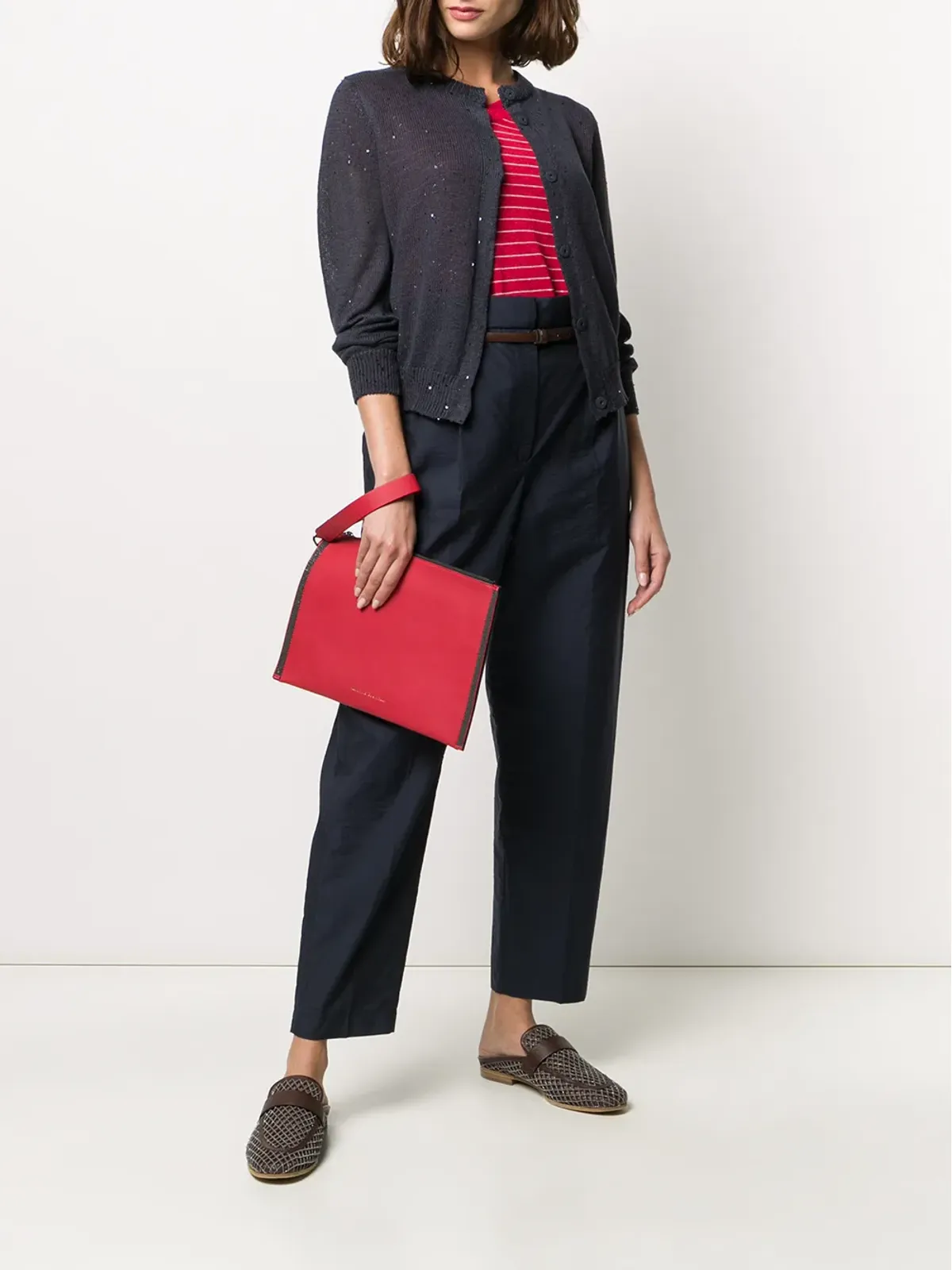 Brunello Cucinelli スパンコール付きニットカーディガン - ブルー - 画像2