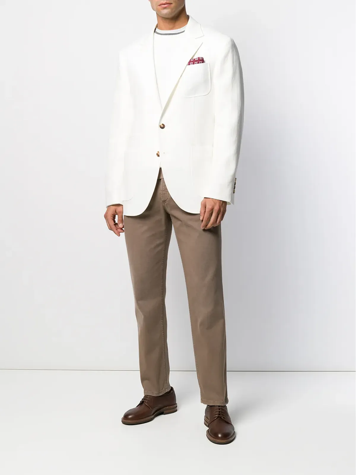 Brunello Cucinelli シングルブレストフィットブレザー - White - 画像2