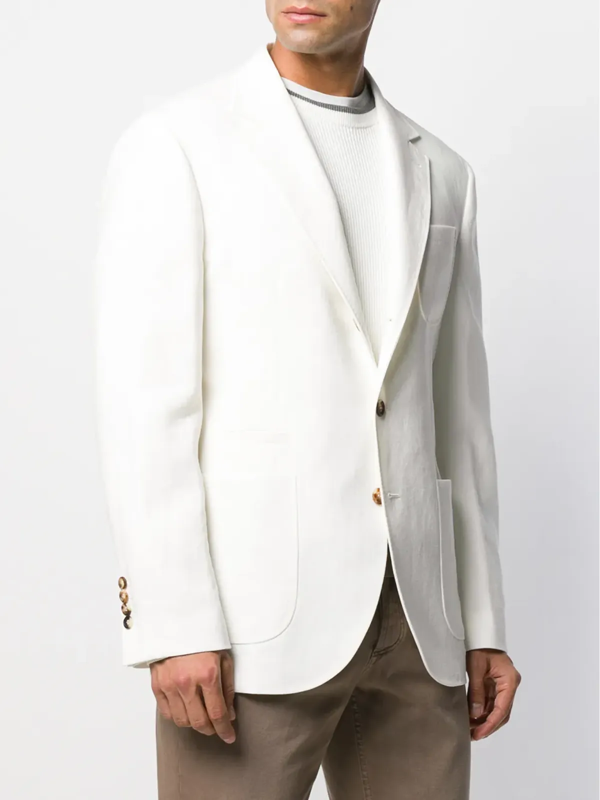 Brunello Cucinelli シングルブレストフィットブレザー - White - 画像3