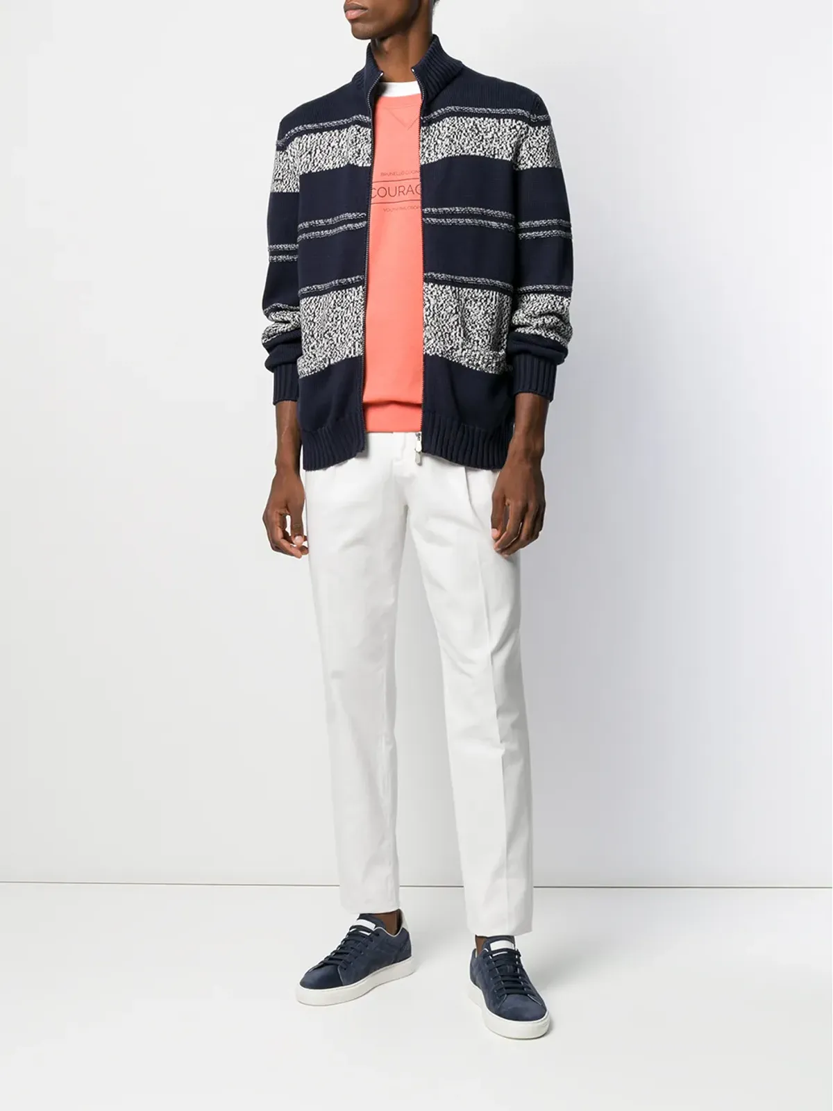 Brunello Cucinelli ストライプ柄カーディガン - 画像2