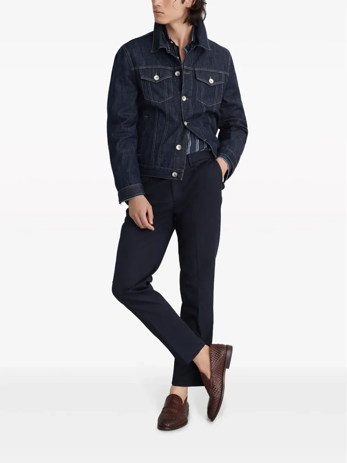 Brunello Cucinelli ミッドライズ ボタン留め チノパンツ - 画像5