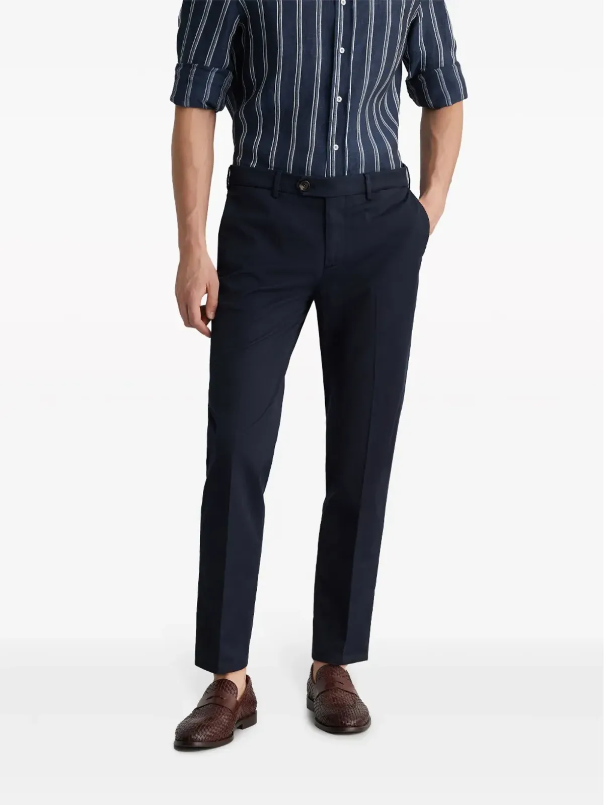 Brunello Cucinelli ミッドライズ ボタン留め チノパンツ - 画像2