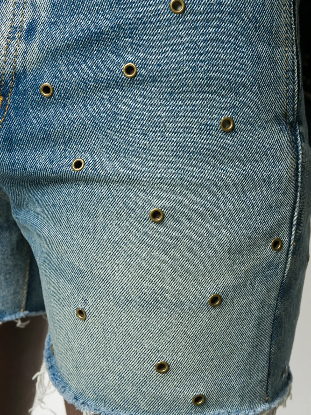 Saint Laurent アイレットデニムショーツ - ブルー - 画像5