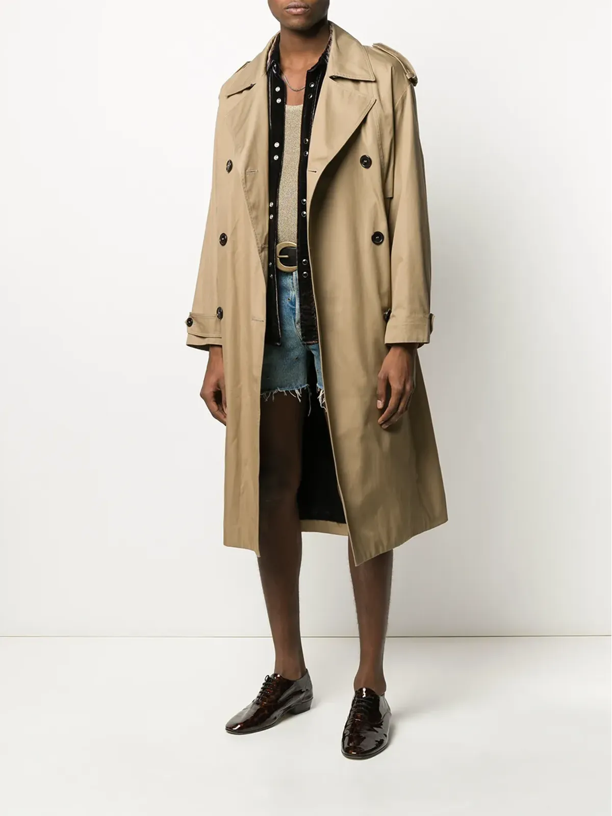Saint Laurent アイレットデニムショーツ - ブルー - 画像2