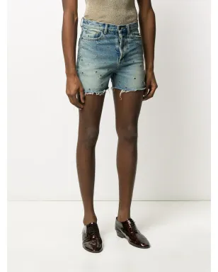 Saint Laurent アイレットデニムショーツ - ブルー - サムネイル3